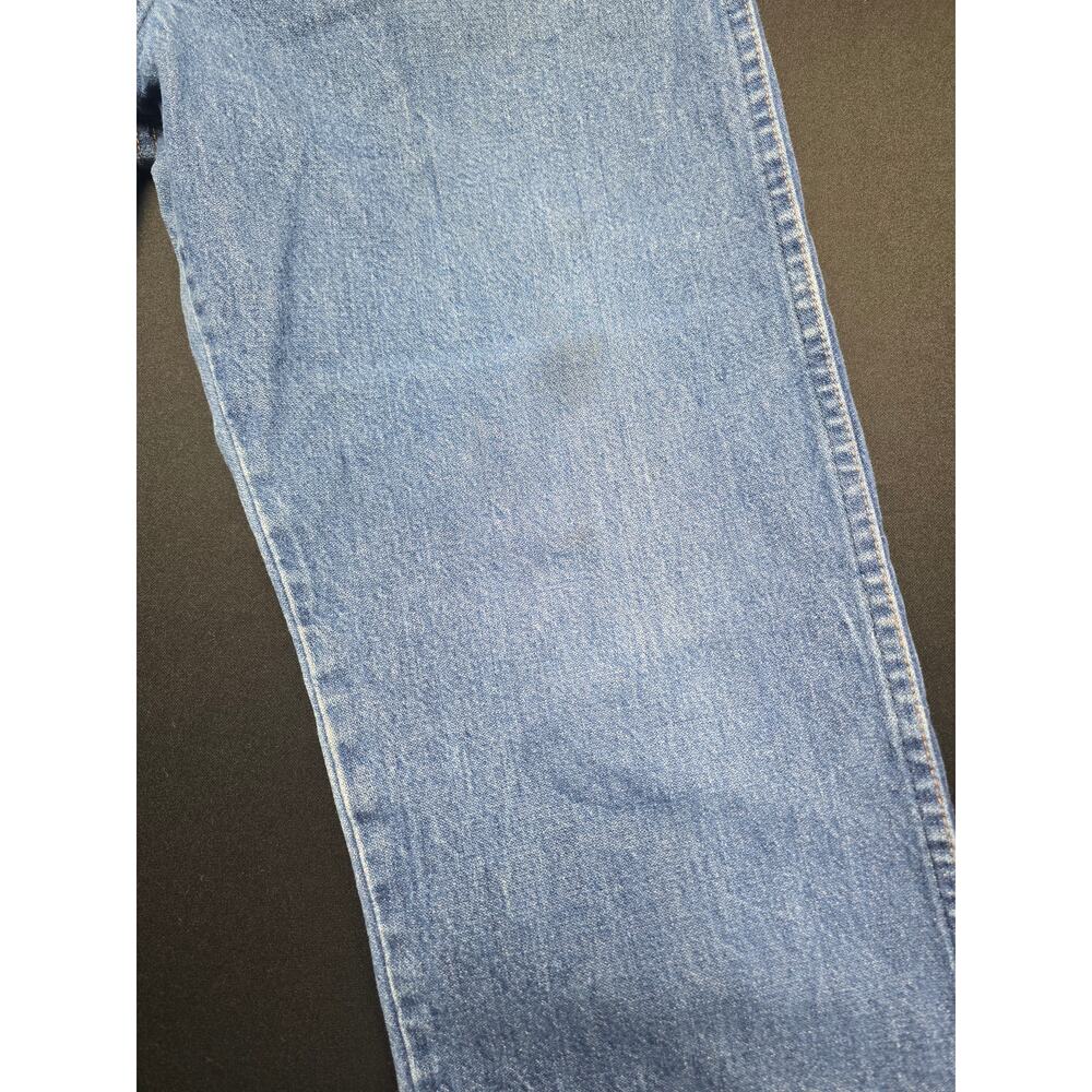 Wrangler Mens 35x34 Blue Denim Jeans Relaxed Fit Straight Leg 100% Cotton - Picture 4 of 14